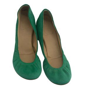 J CREW Cece Ballet Flats in Oasis Green Suede 8.5